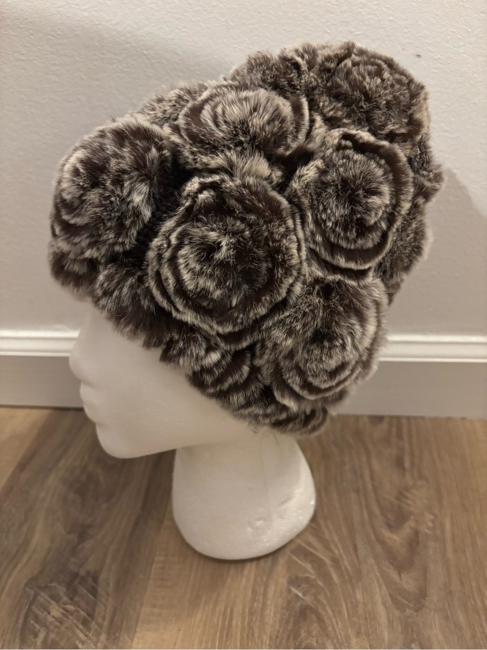 Angora fur beanie